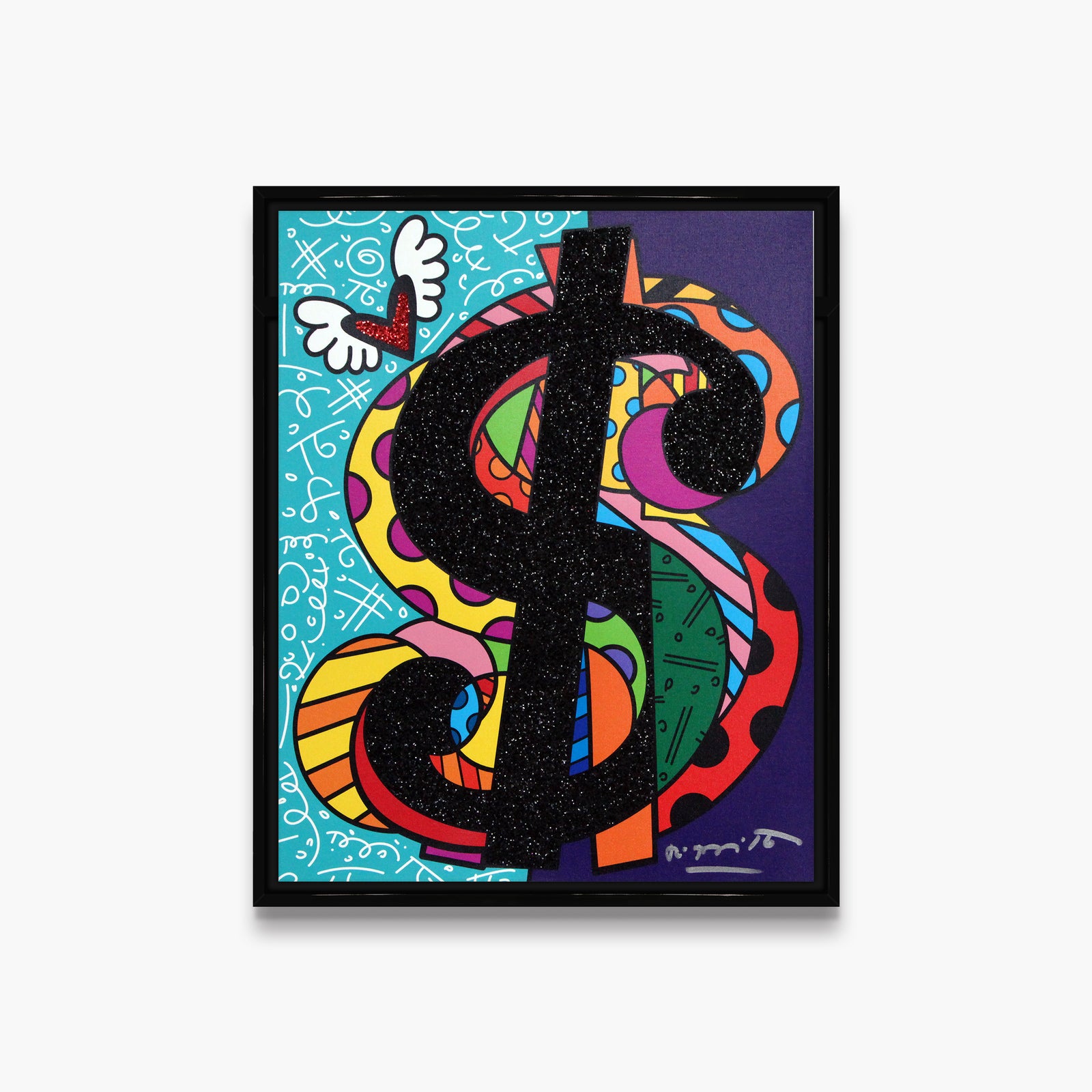 Romero Britto around cream series limited edition contemporary pop art piece