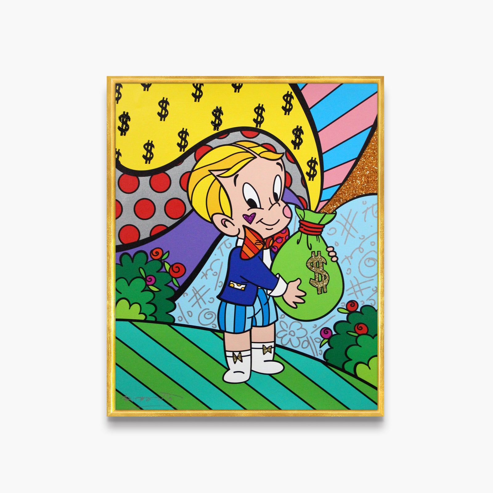 Romero Britto richie rich nbcuniversal limited edition contemporary pop art piece