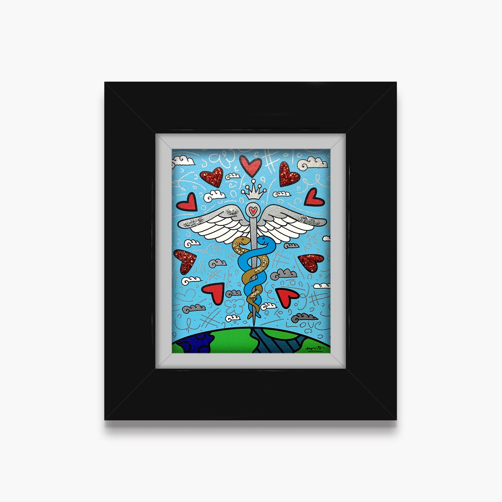 one world limited edition print artistic colorful design collectible