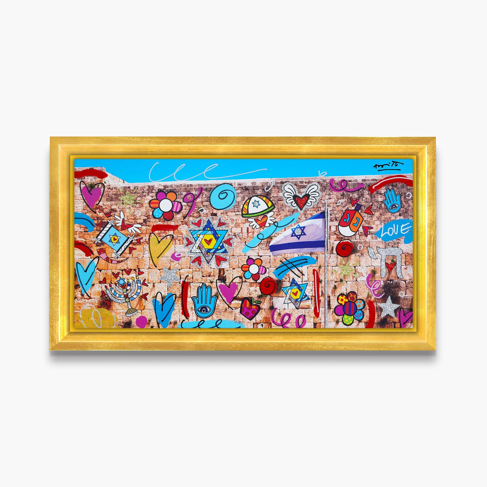 Romero Britto the western wall limited edition contemporary pop art piece