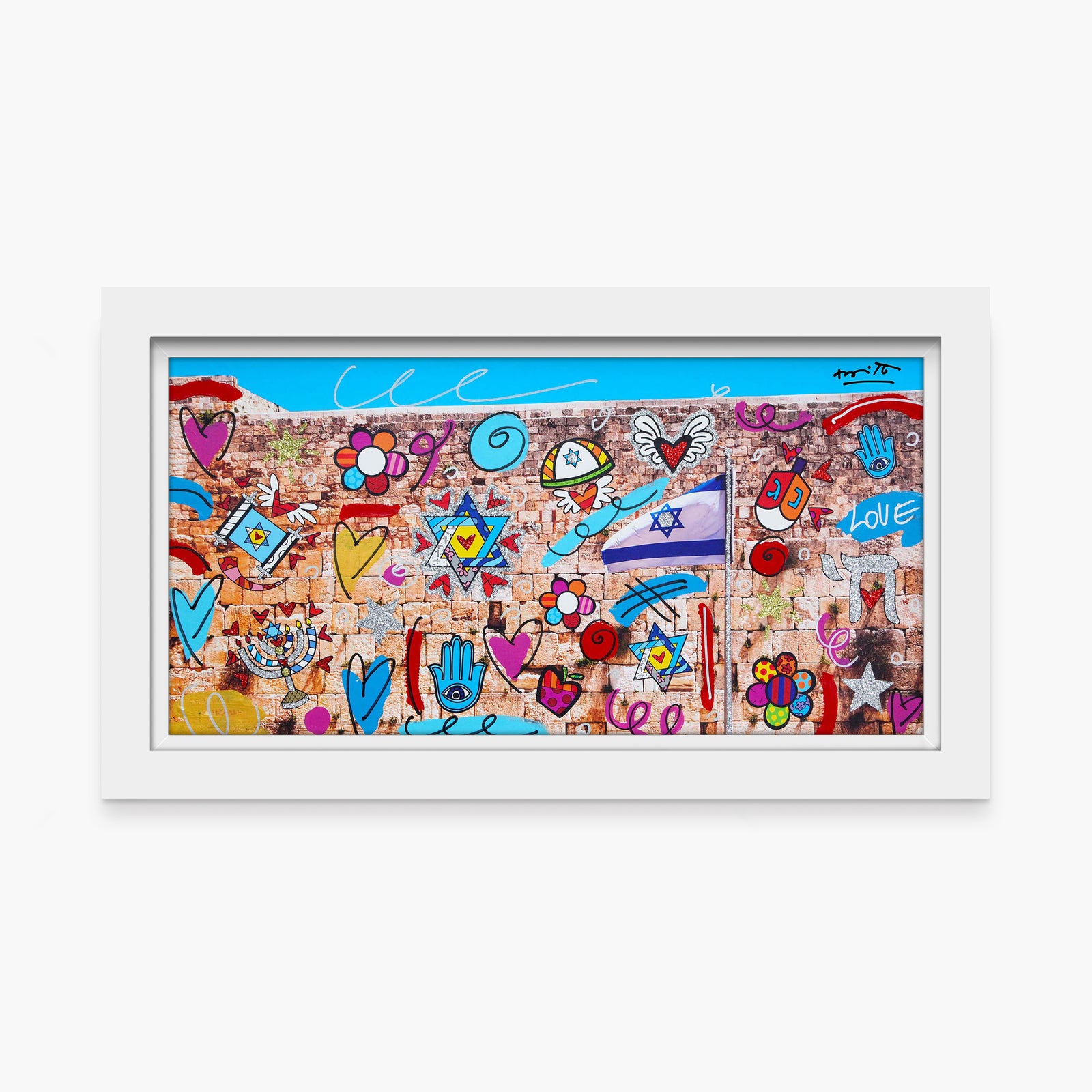 Romero Britto the western wall limited edition colorful pop art design