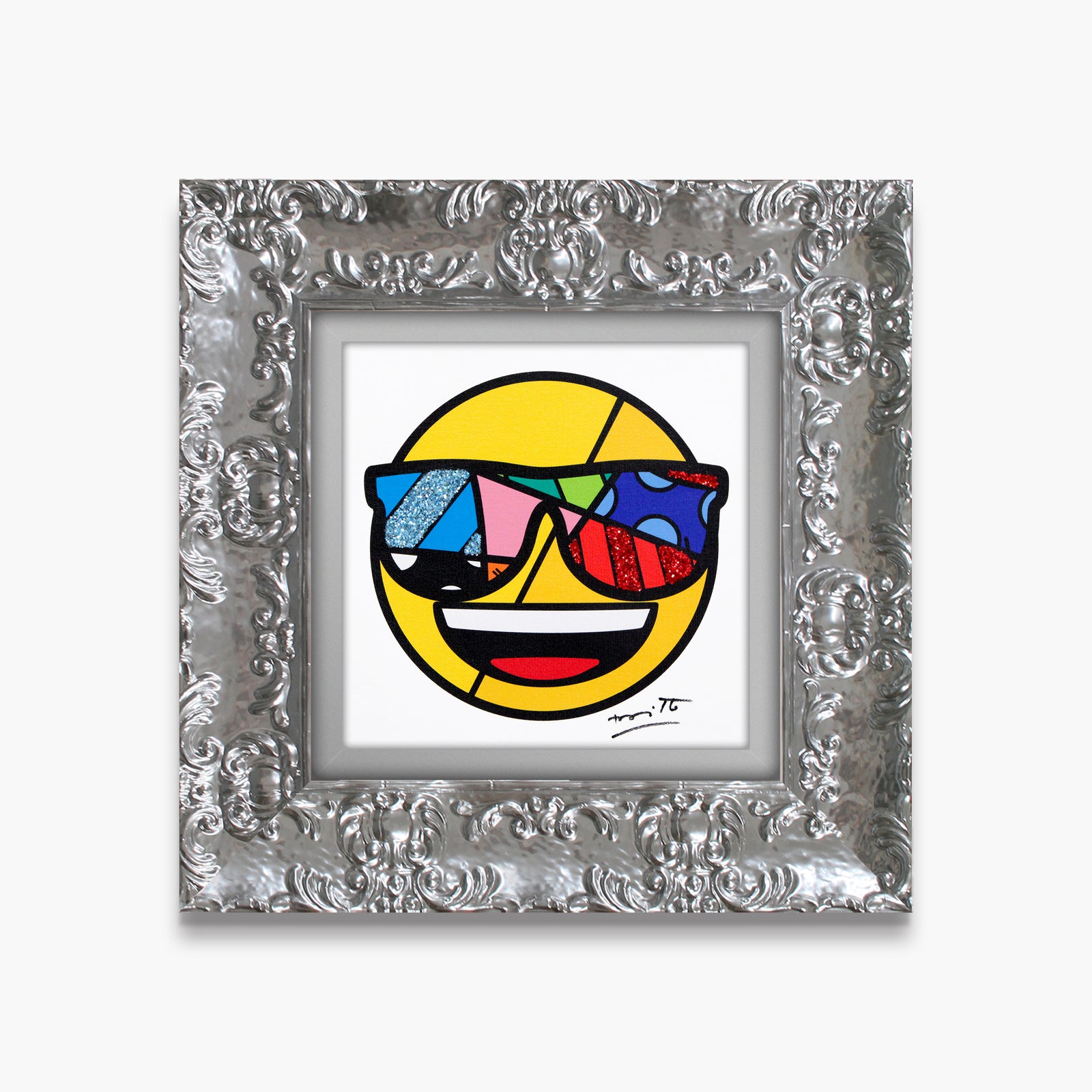 Romero Britto you are very cool emoji colorful pop art design