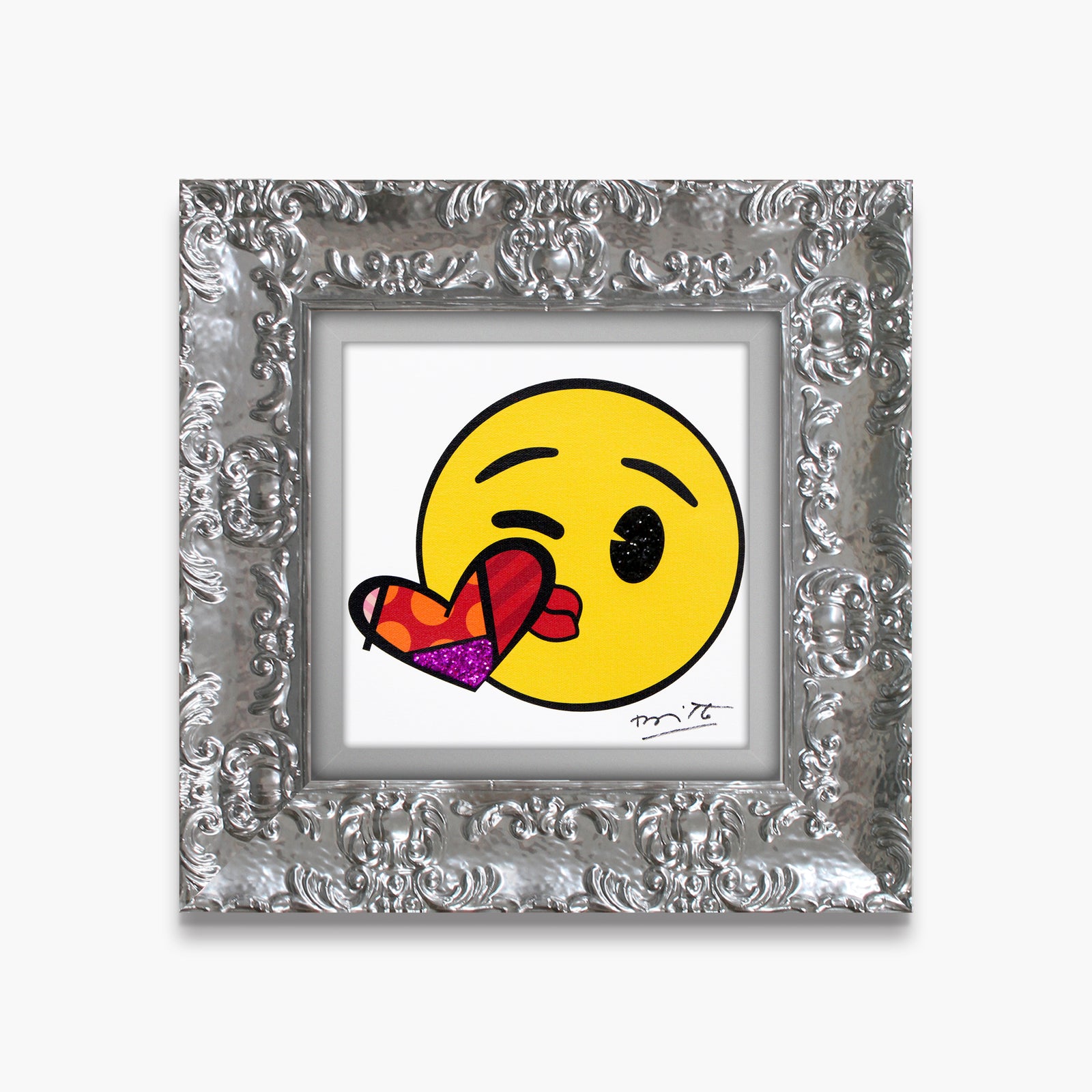 Romero Britto kisses for you emoji by colorful pop art design