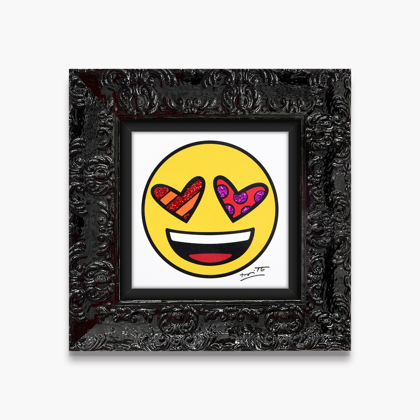 Romero Britto love you emoji by britto contemporary pop art piece