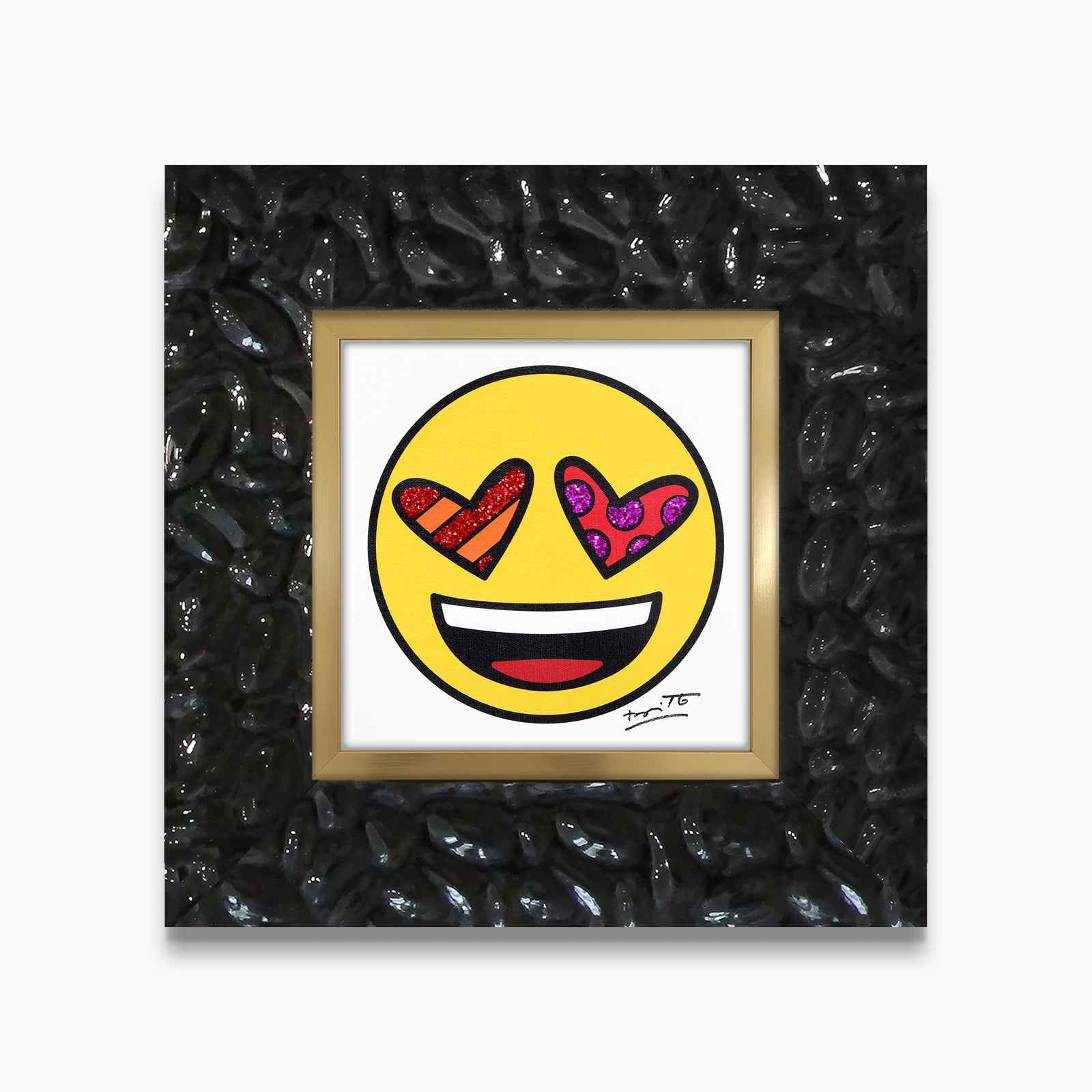 Romero Britto love you emoji by britto contemporary pop art piece