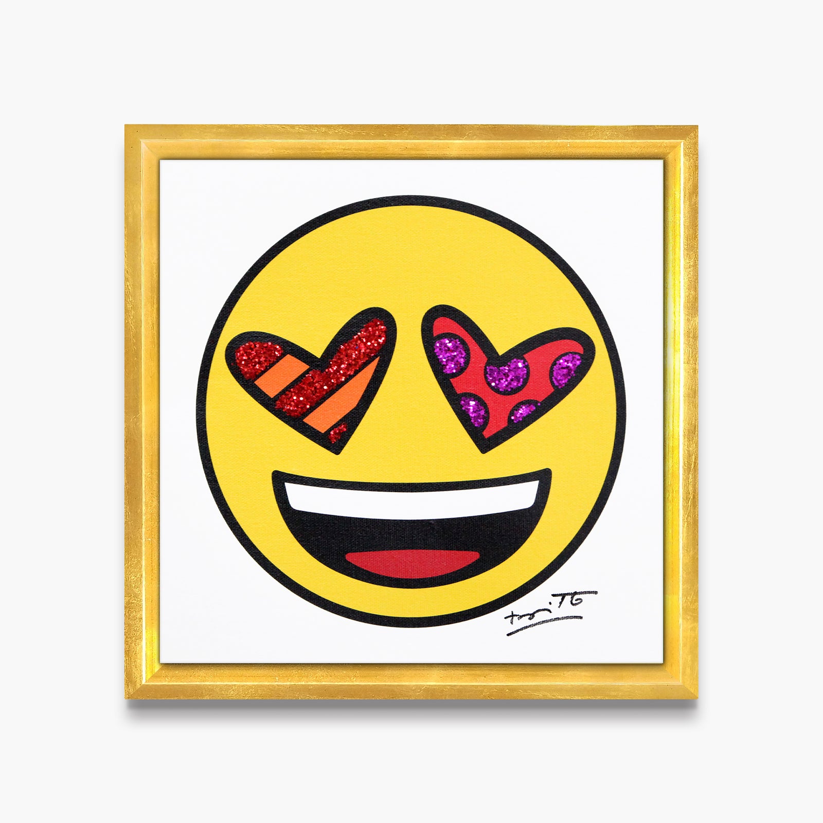 Romero Britto love you emoji by britto contemporary pop art piece
