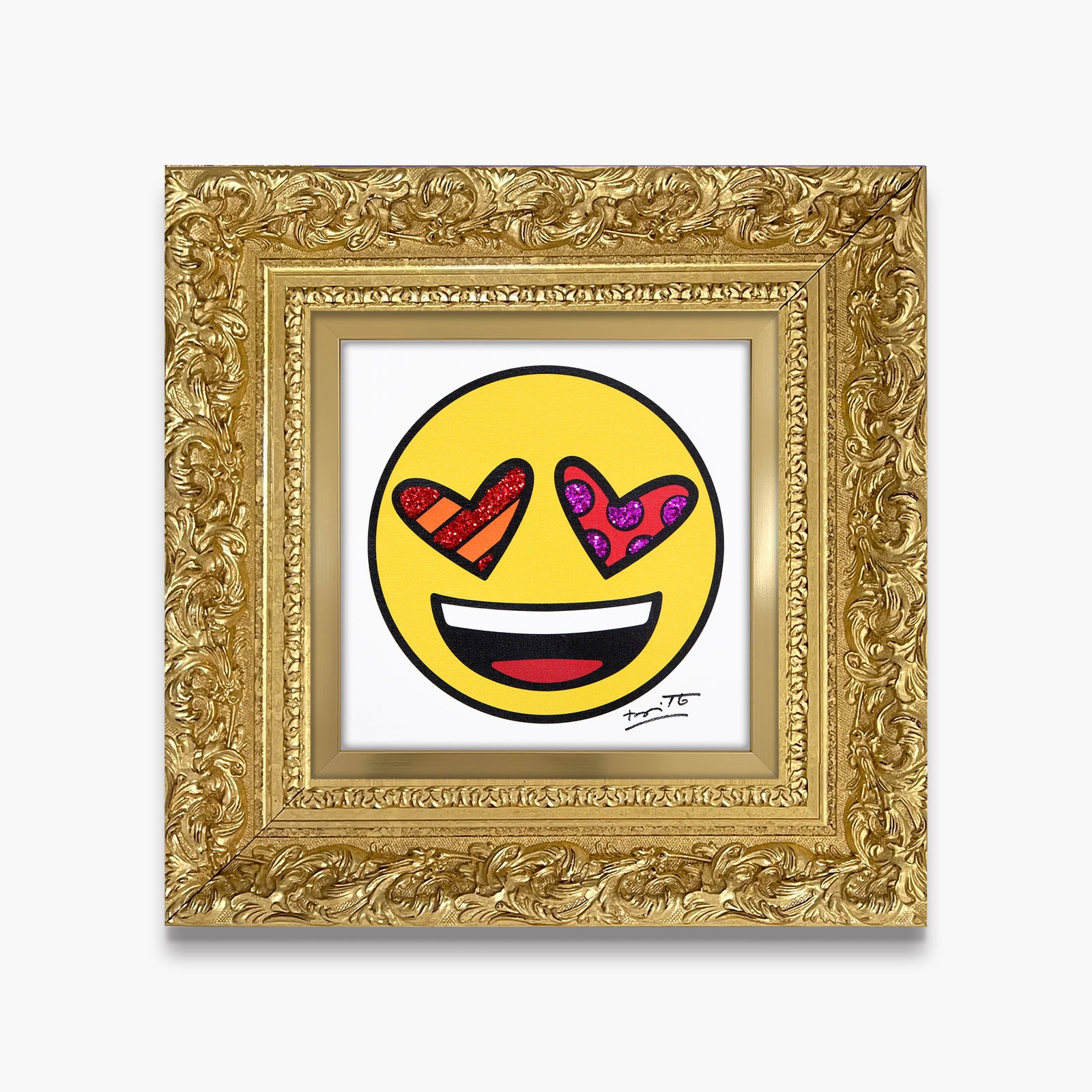 Romero Britto love you emoji by britto colorful pop art design