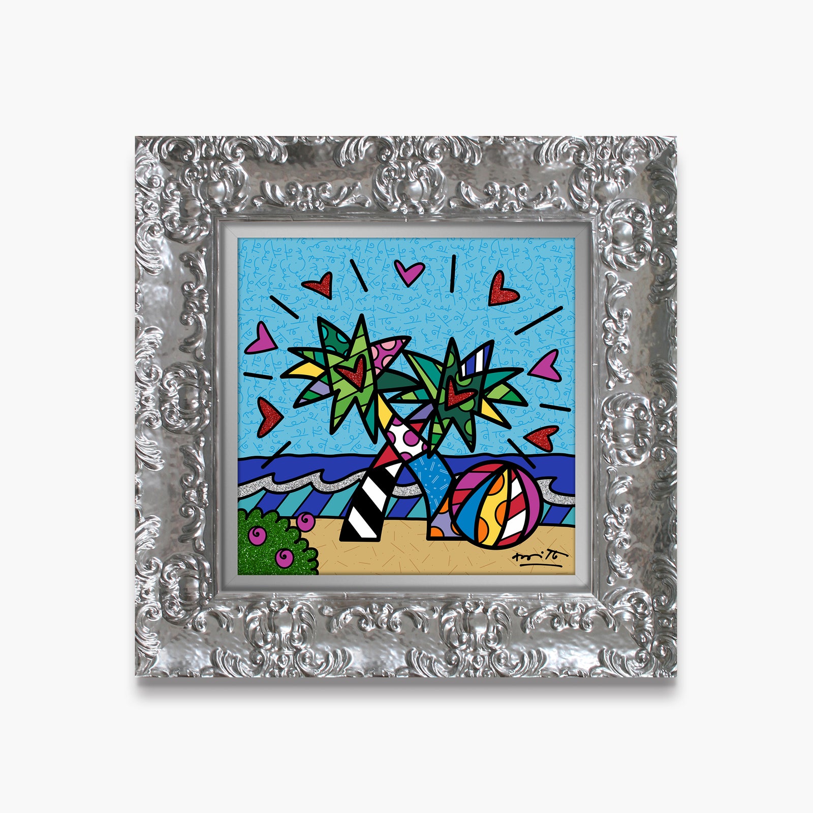 Romero Britto miami beach limited edition print contemporary pop art piece