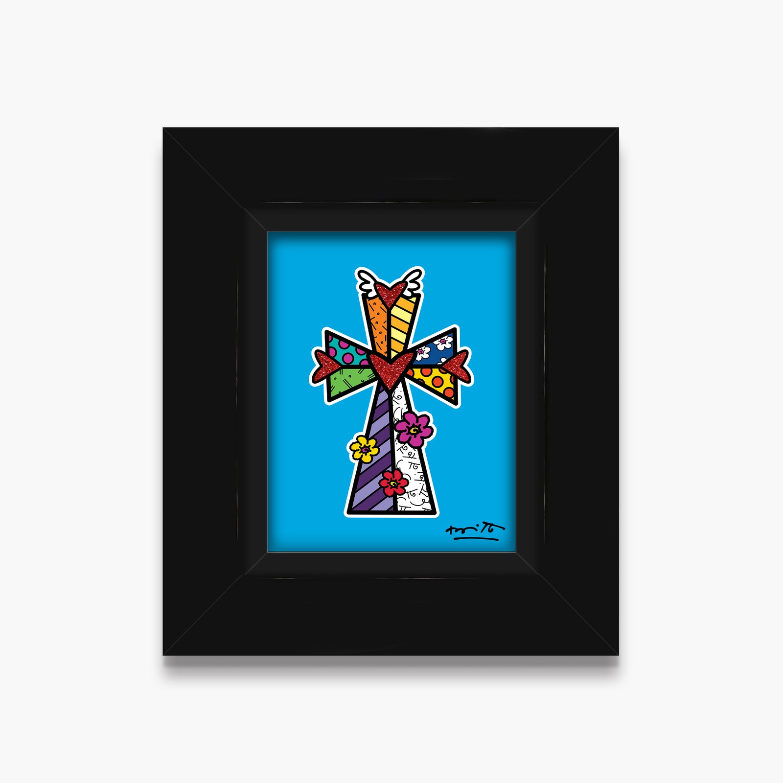 Romero Britto blessings limited edition print colorful pop art design