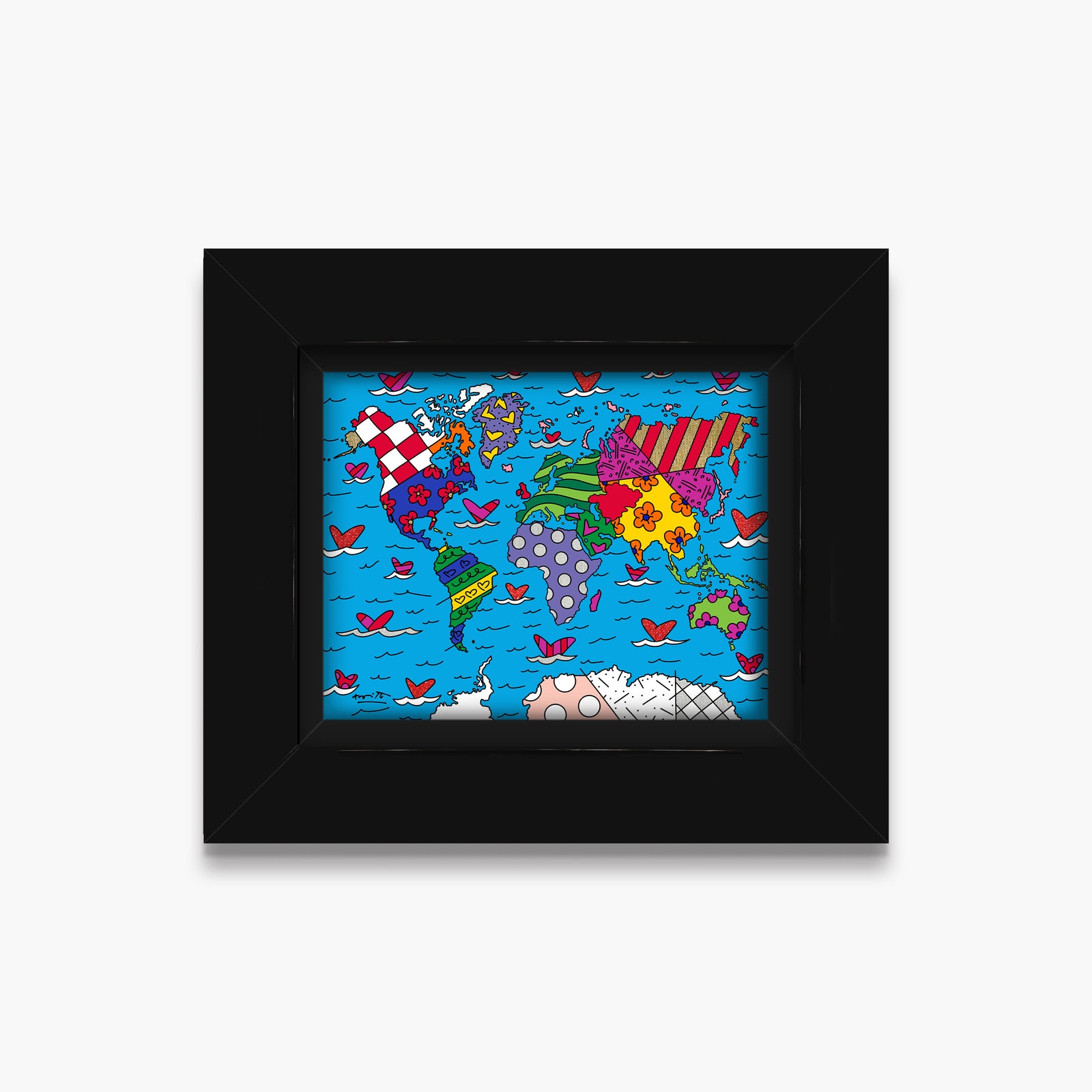 Romero Britto small world limited edition print colorful pop art design