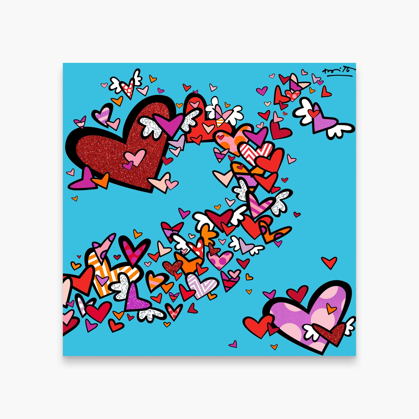 Romero Britto little flow iii limited edition colorful pop art design