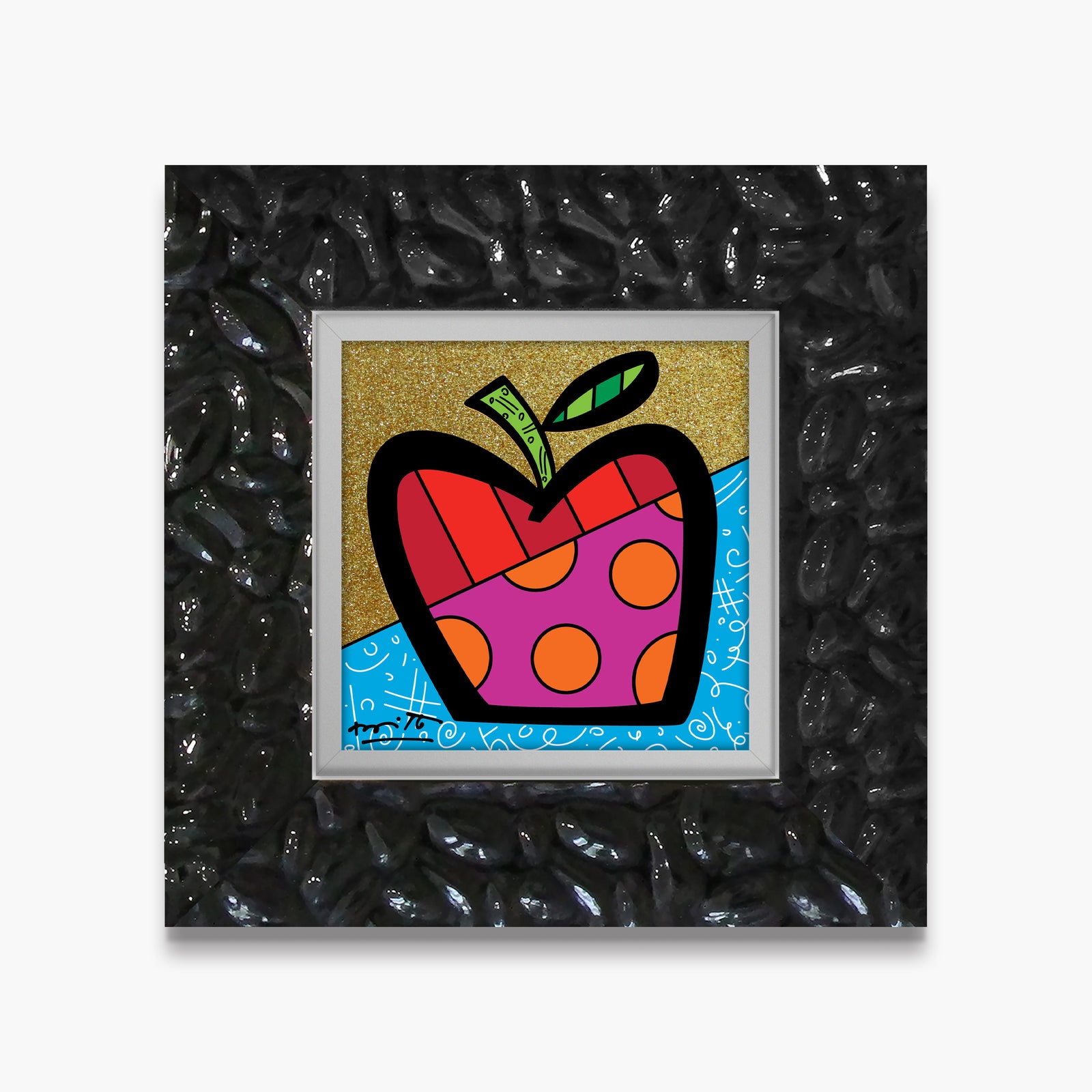 Romero Britto mazel tov apple limited edition contemporary pop art piece