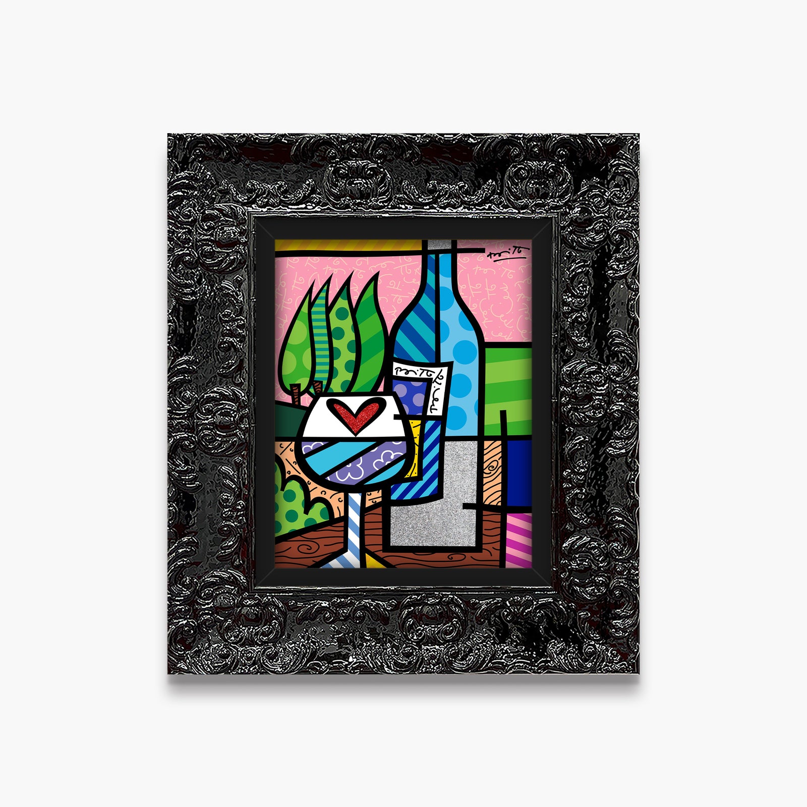 Romero Britto to happiness limited edition print contemporary pop art piece