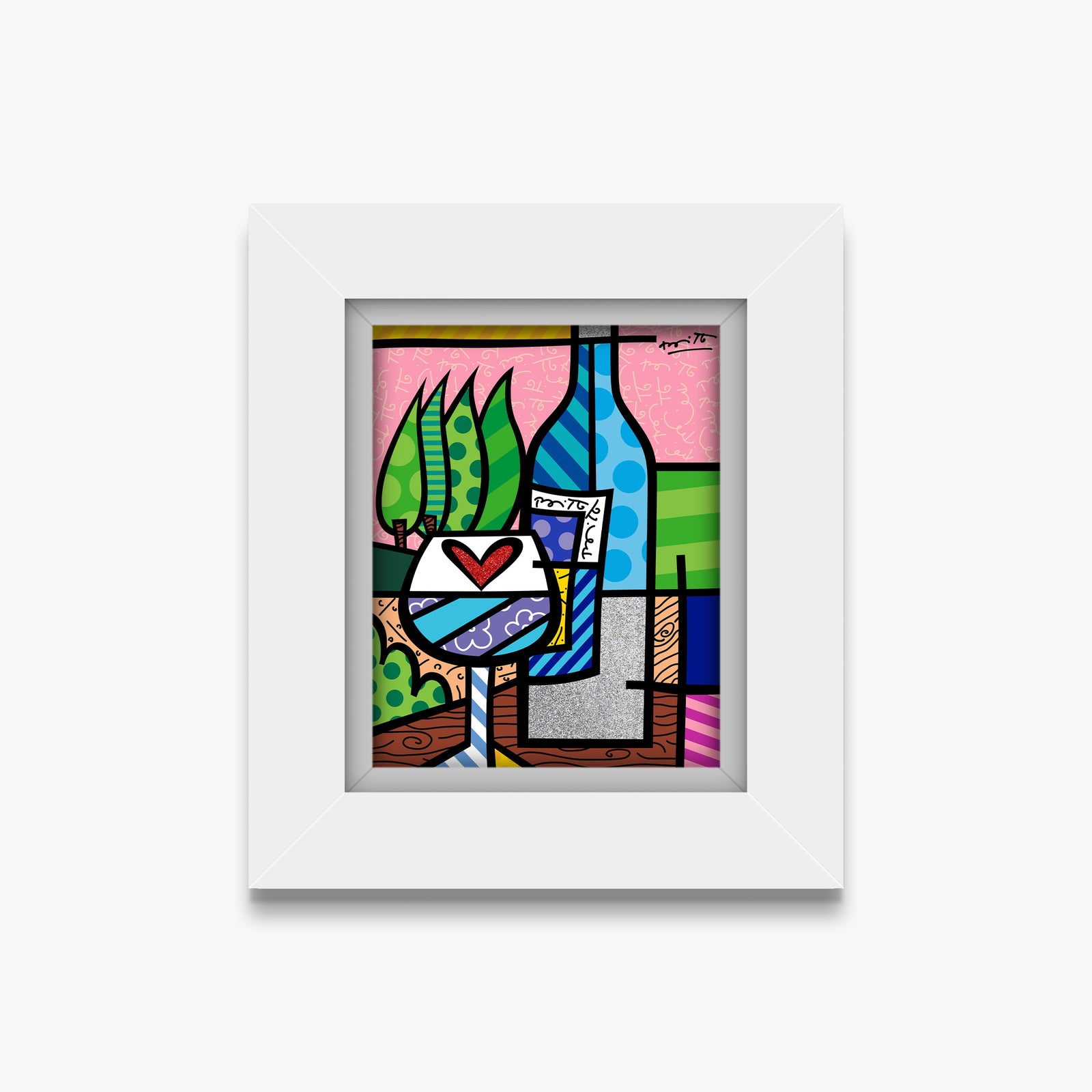 Romero Britto to happiness limited edition print contemporary pop art piece