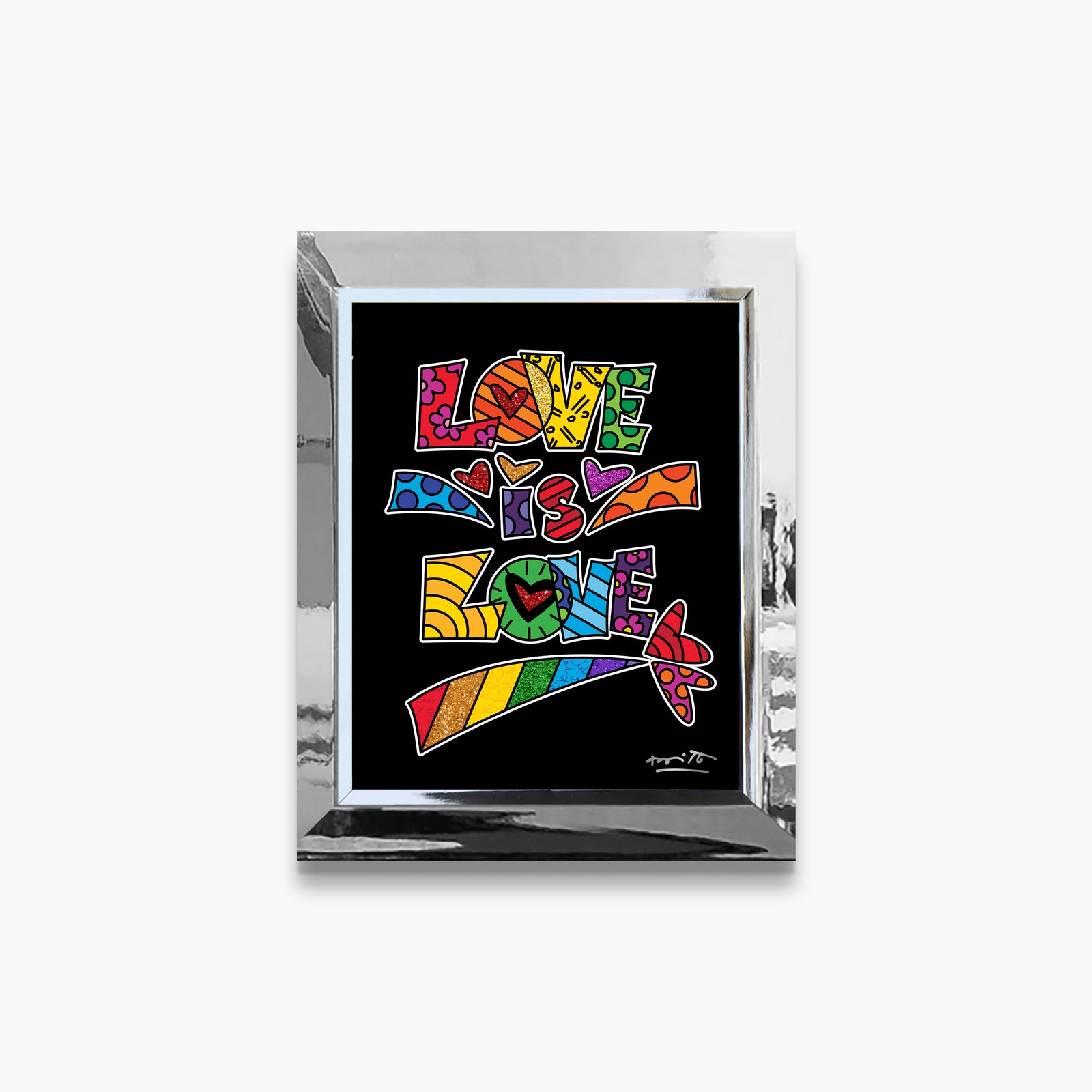 Romero Britto love is love limited edition contemporary pop art piece