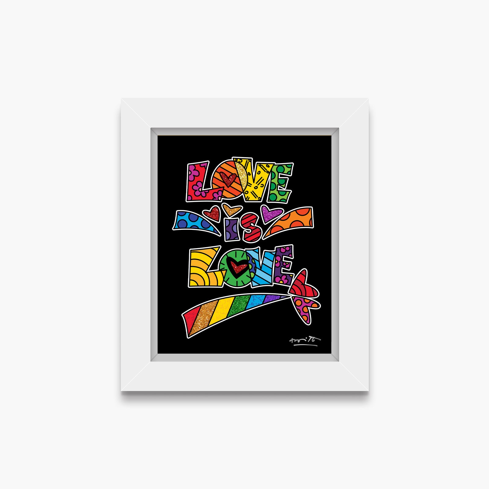 Romero Britto love is love limited edition contemporary pop art piece