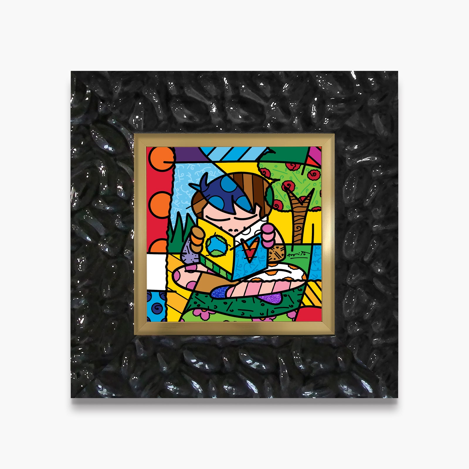 Romero Britto my journey limited edition print colorful pop art design