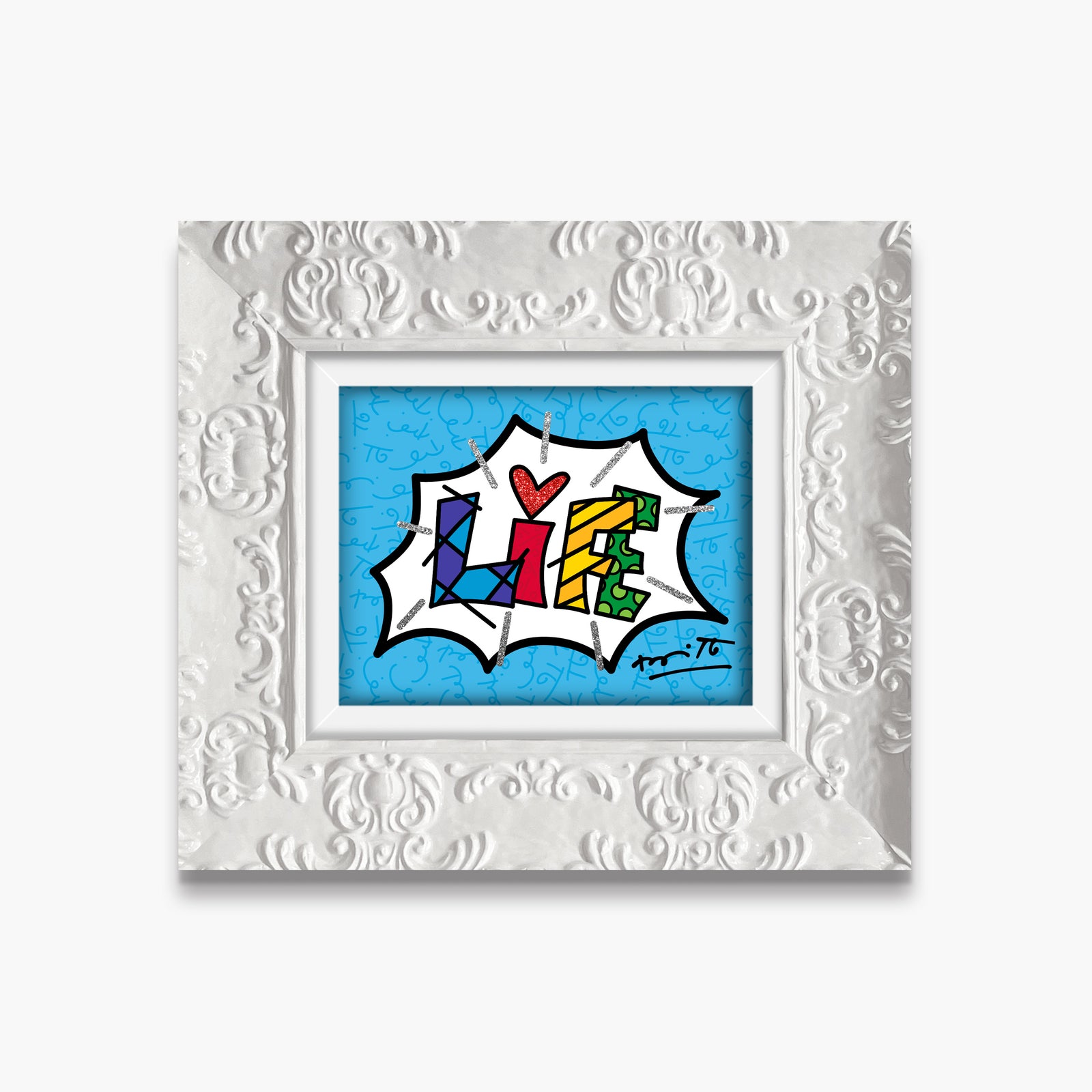 modern pop art dream life blue word limited vibrant home decor