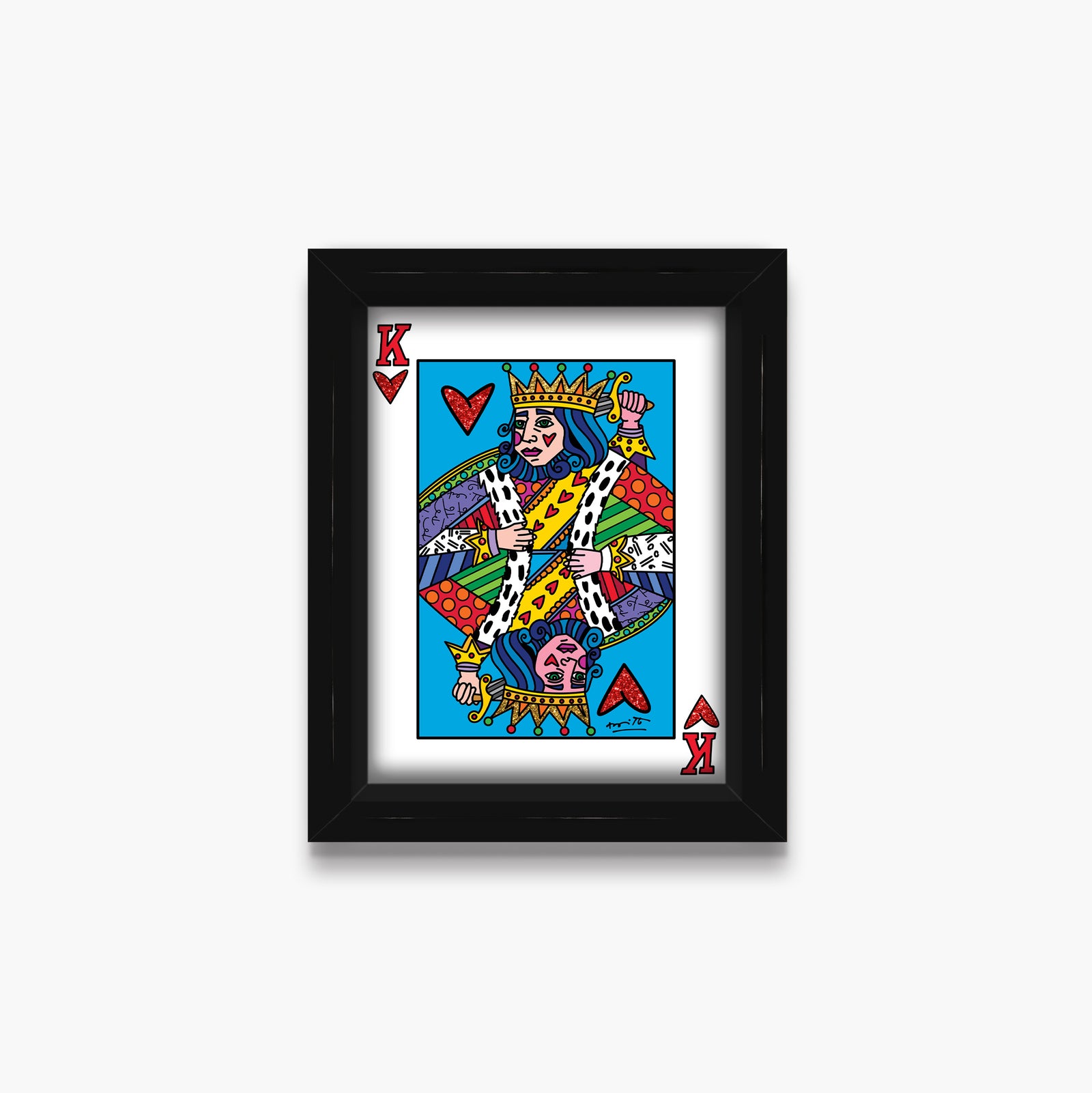 Romero Britto im the king limited edition colorful pop art design