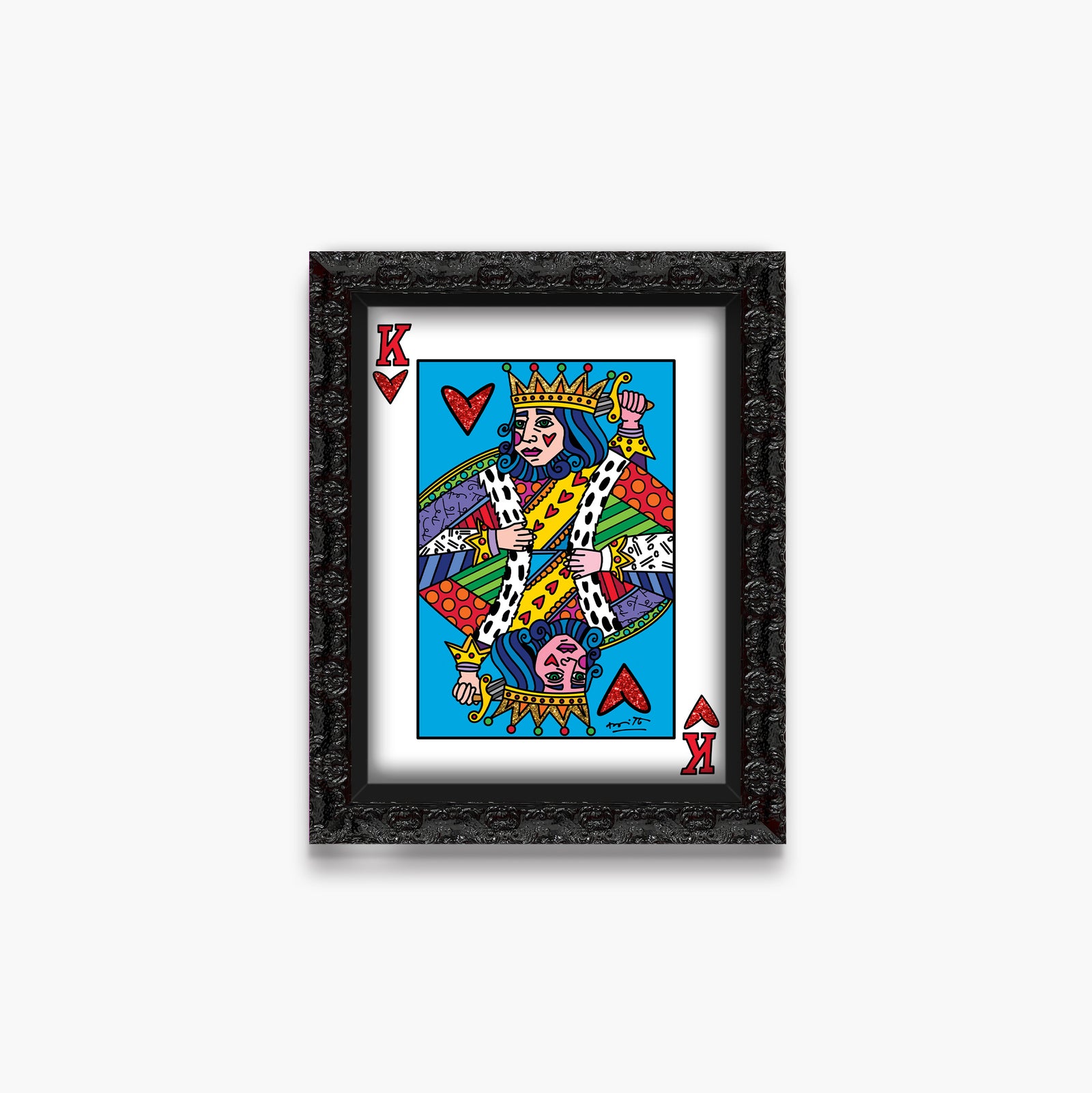 Romero Britto im the king limited edition contemporary pop art piece