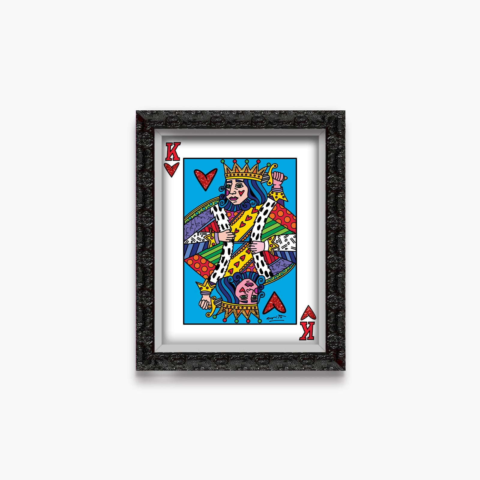 Romero Britto im the king limited edition colorful pop art design