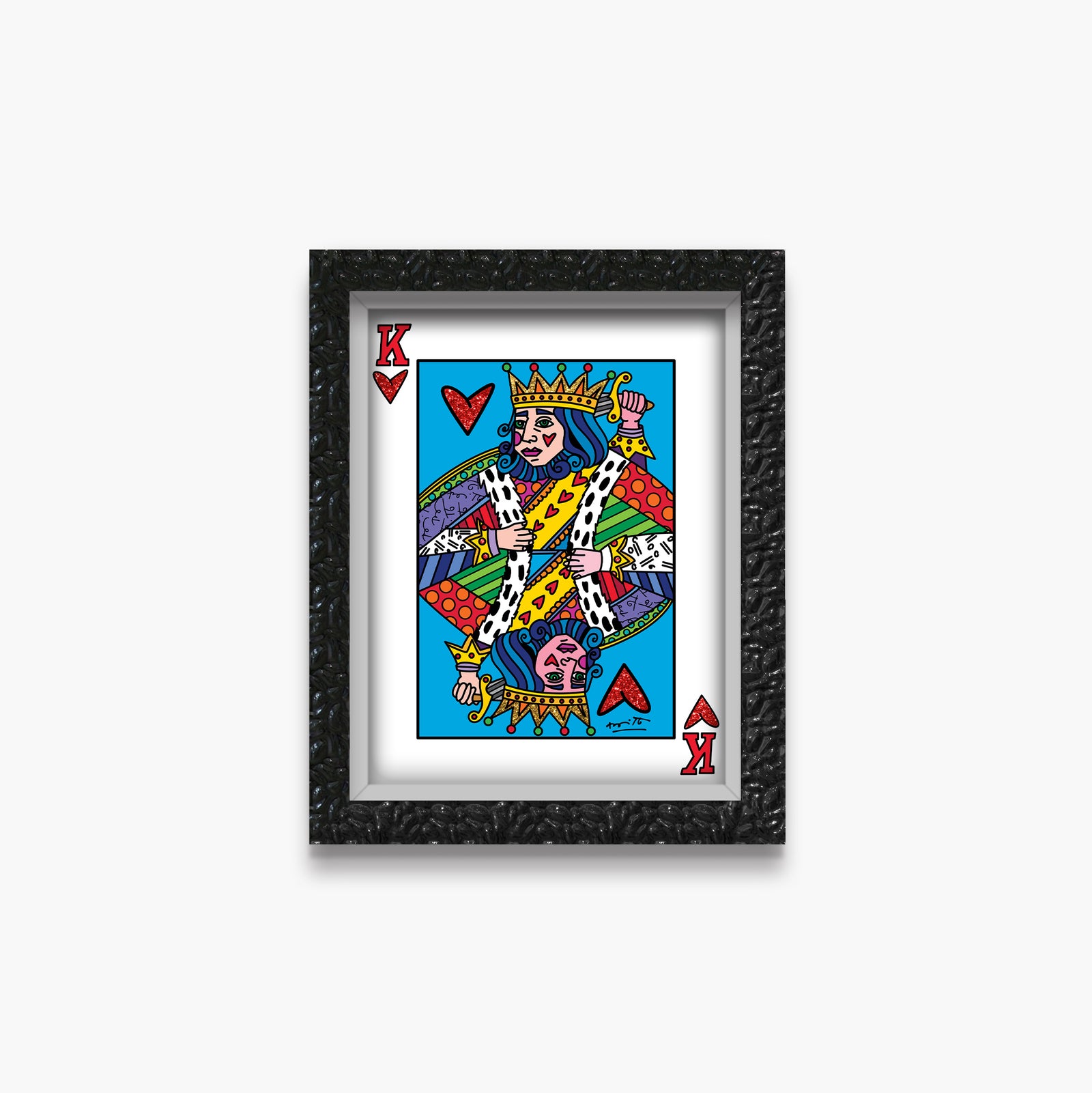 Romero Britto im the king limited edition contemporary pop art piece