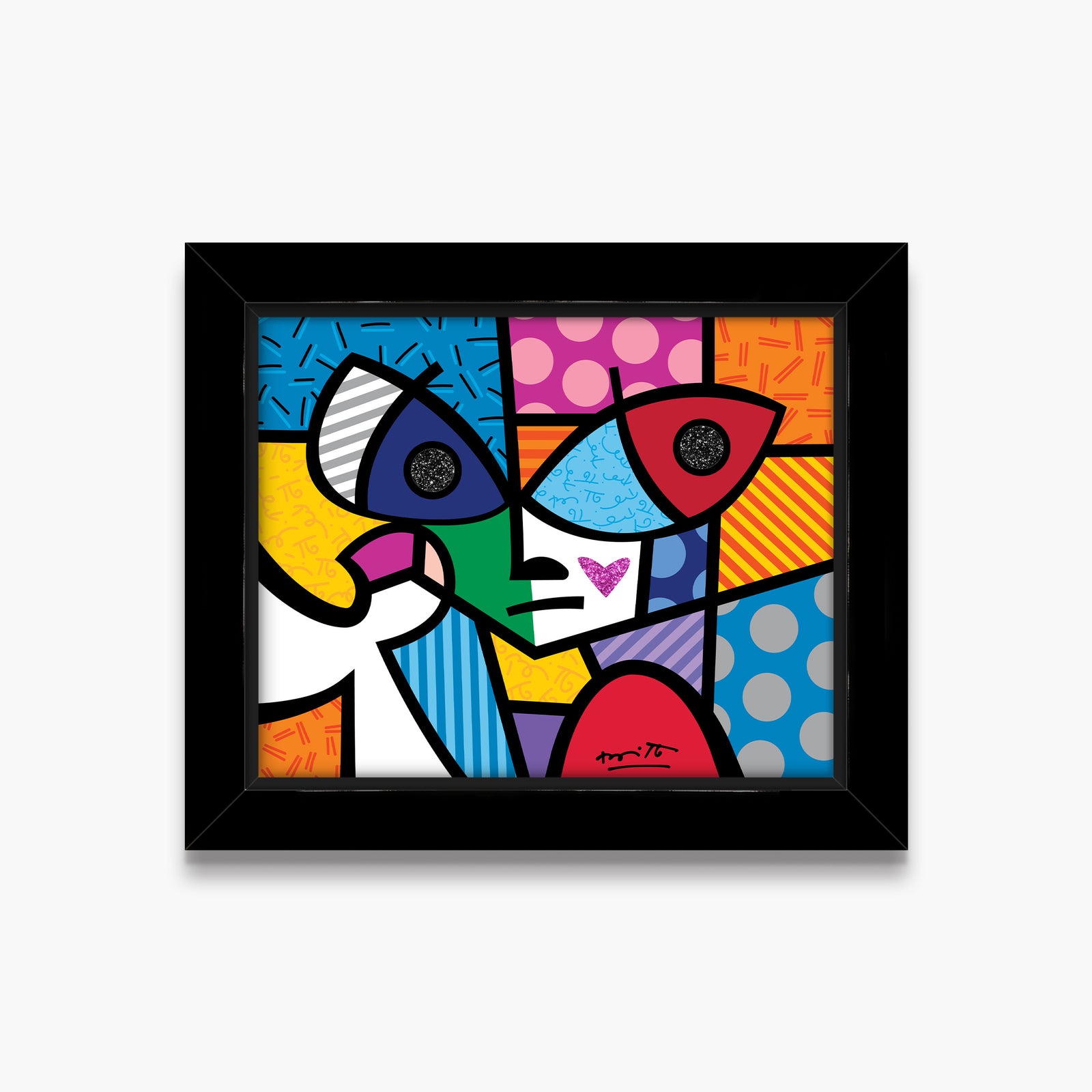 Romero Britto green boy limited edition print colorful pop art design