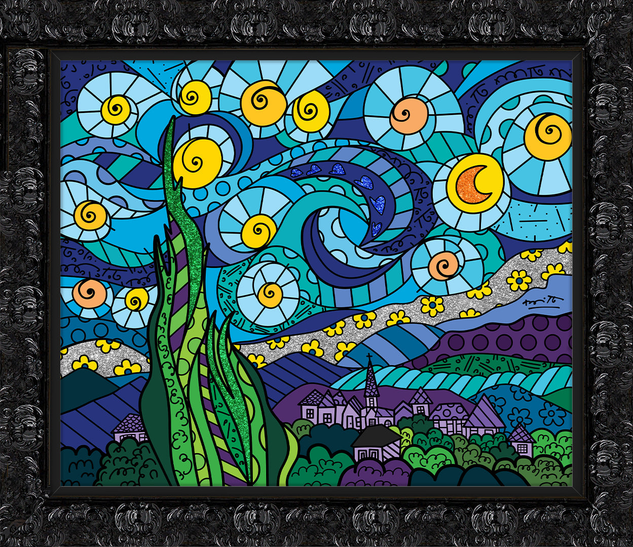 modern pop art my starry night limited edition vibrant home decor