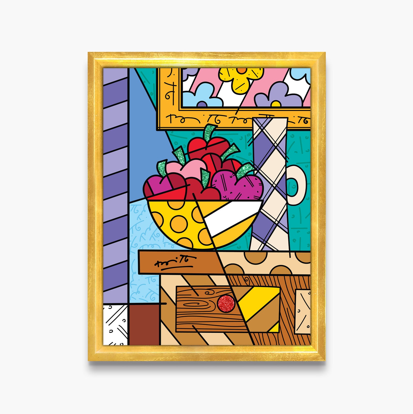 Romero Britto at home limited edition print colorful pop art design