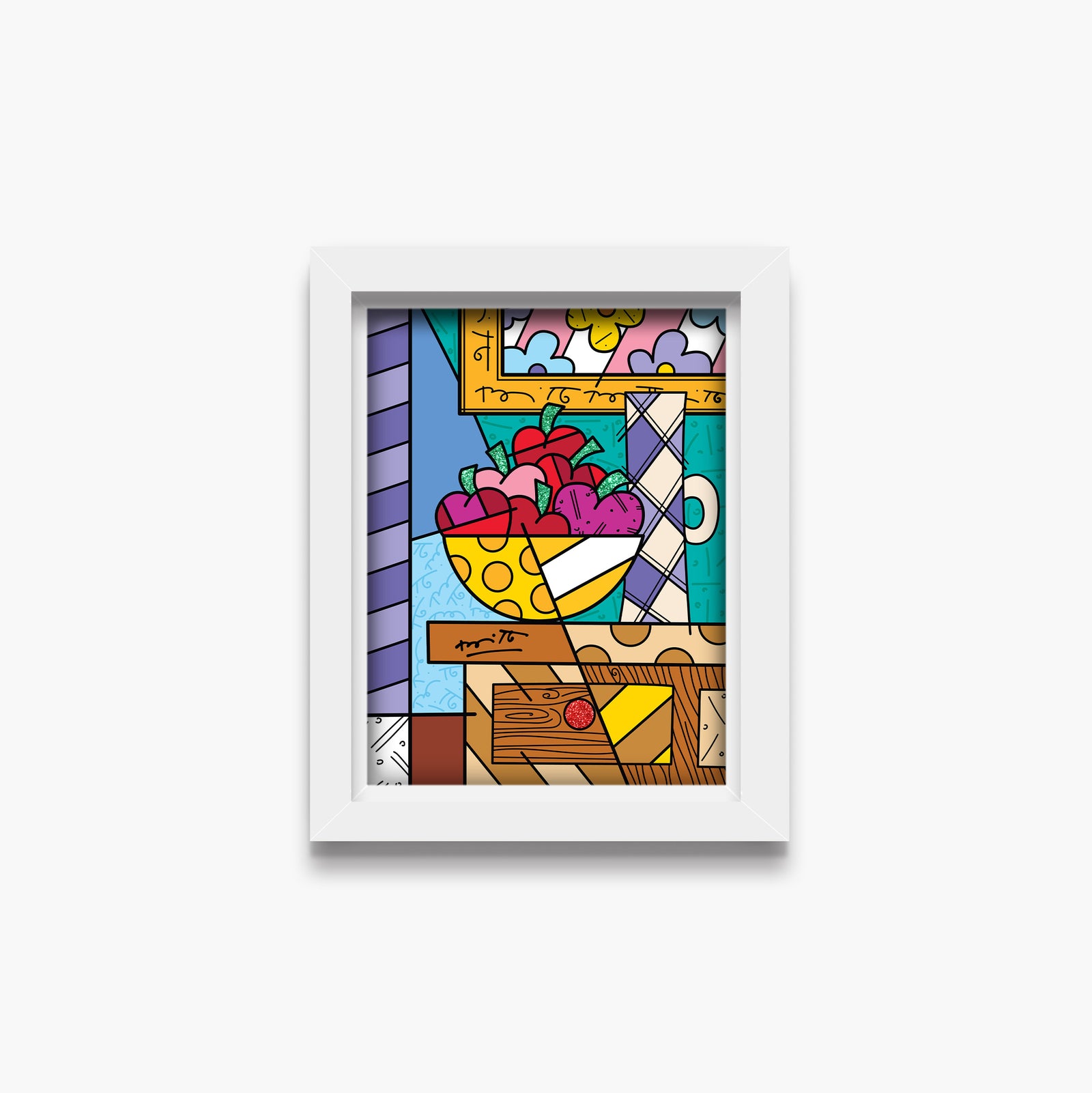 Romero Britto at home limited edition print contemporary pop art piece