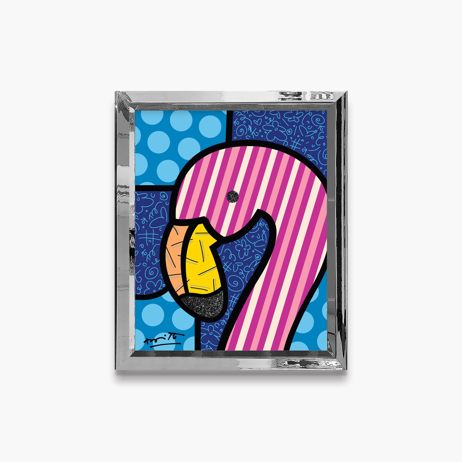 Romero Britto pinks limited edition print contemporary pop art piece