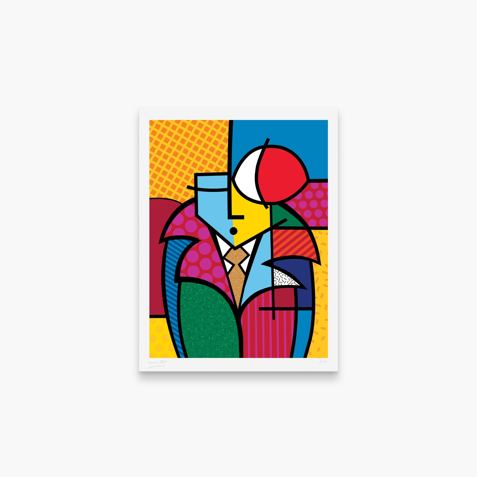 Romero Britto rick limited edition print colorful pop art design