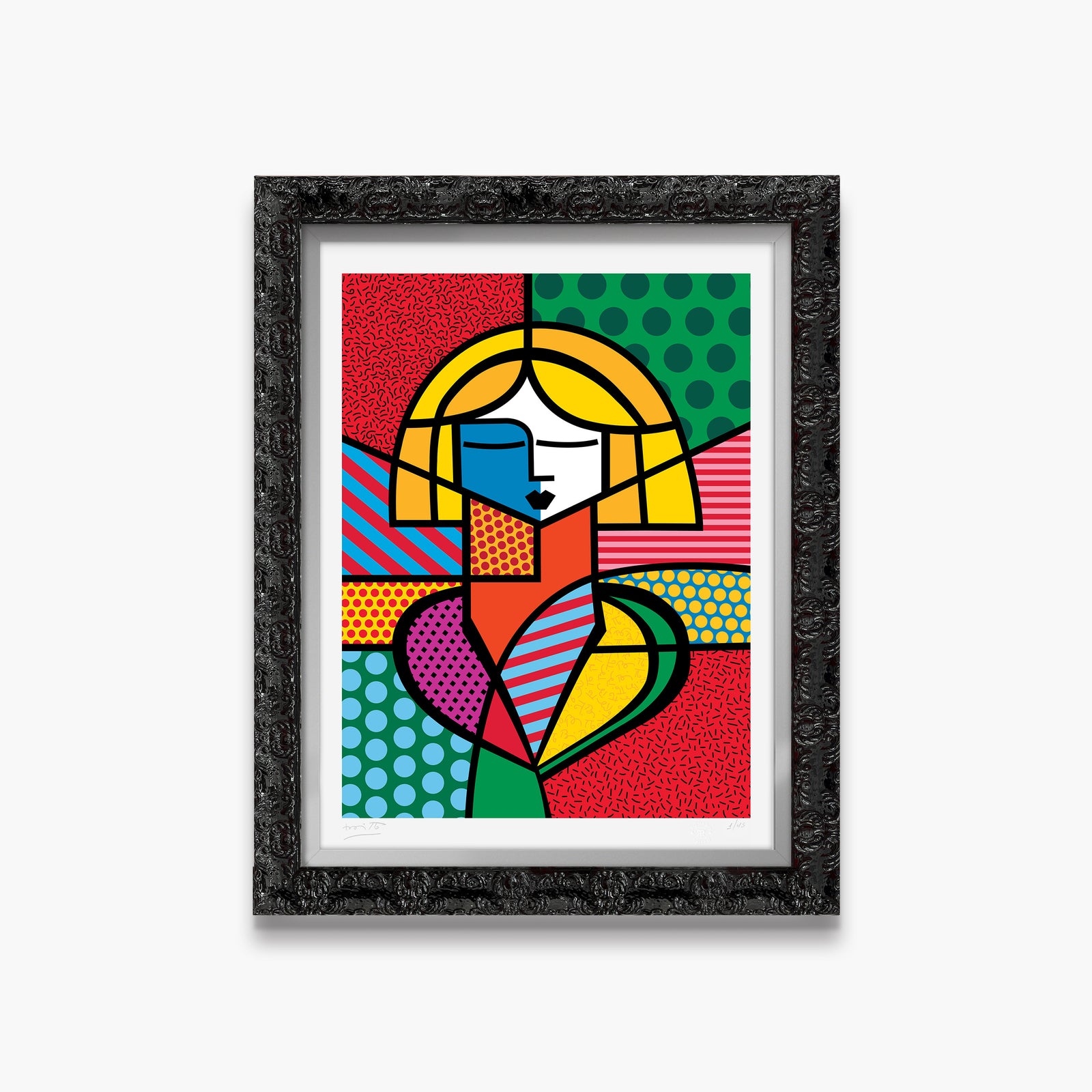 Romero Britto francine limited edition print colorful pop art design