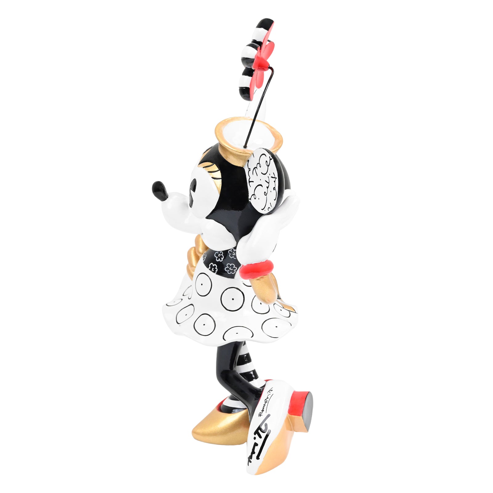 Minnie With Flower Hat - Black & Gold - Disney by Britto