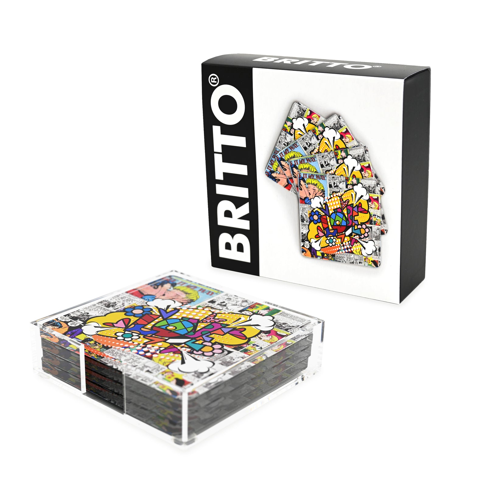 love word comic britto squared colorful decorative collectible gift idea