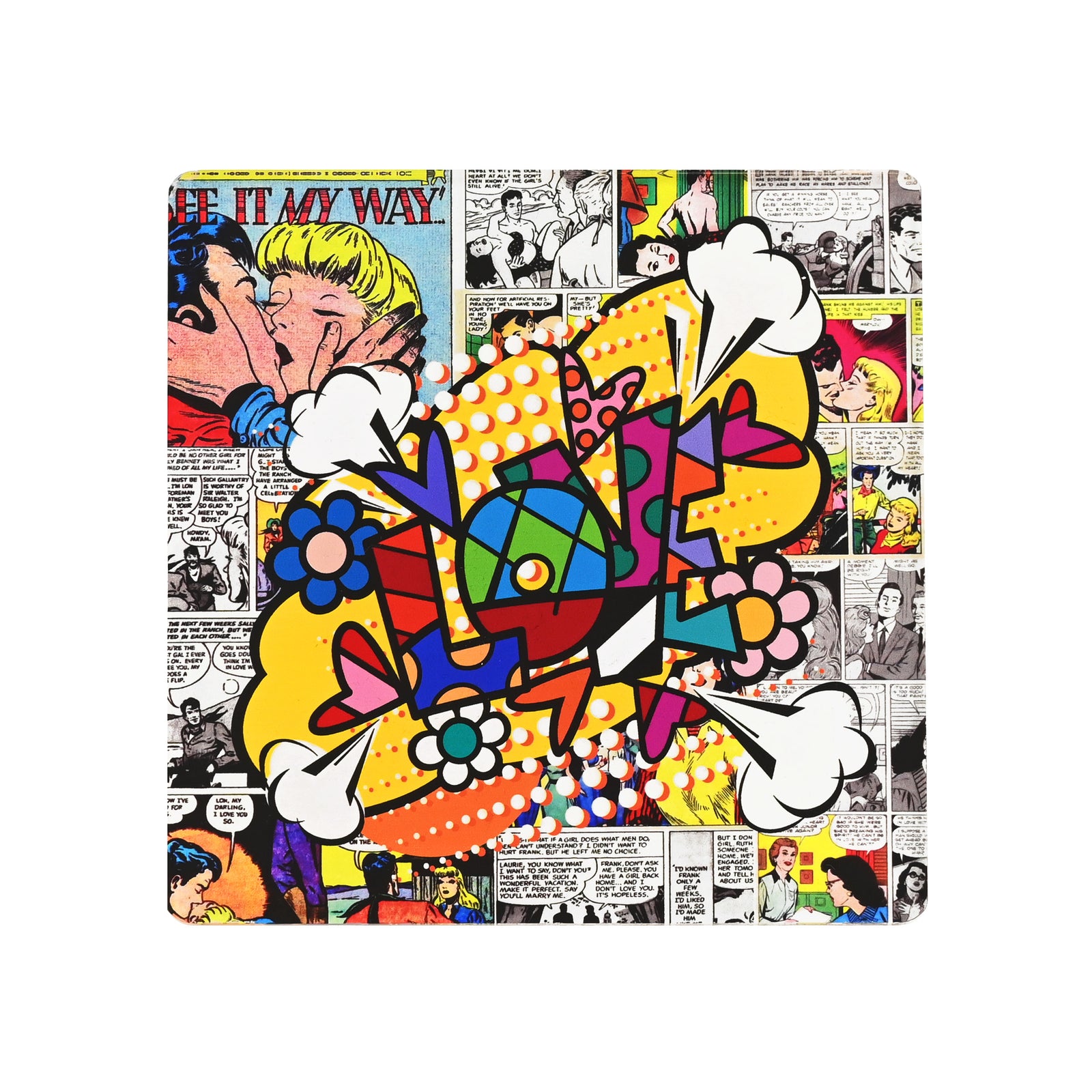 love word comic britto squared artistic colorful design collectible