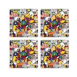 BRITTO COASTERS - LOVE WORD COMIC (SQUARE)