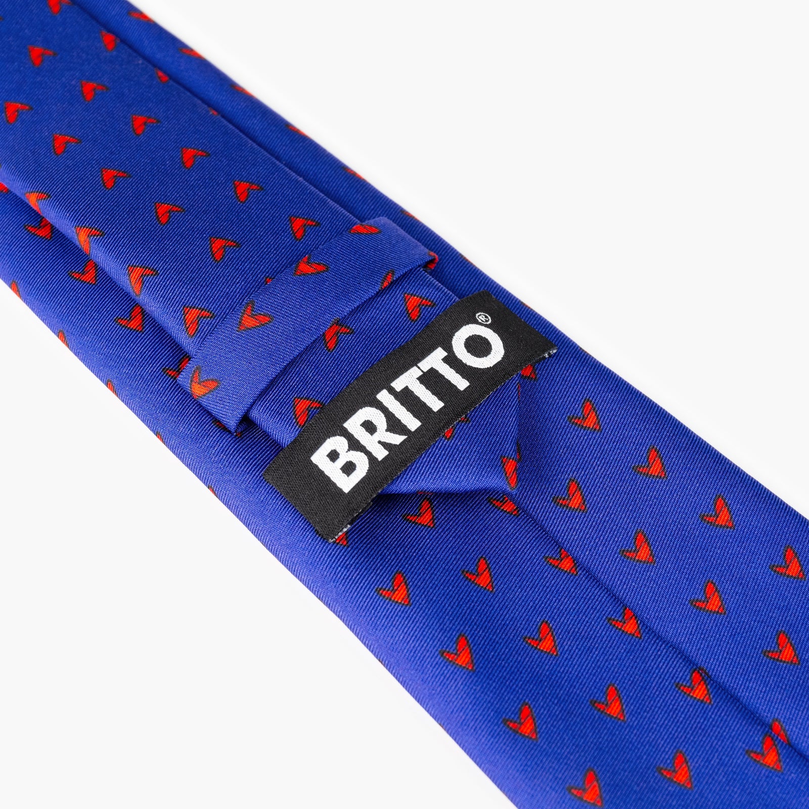 Red Hearts On Blue Britto Tie