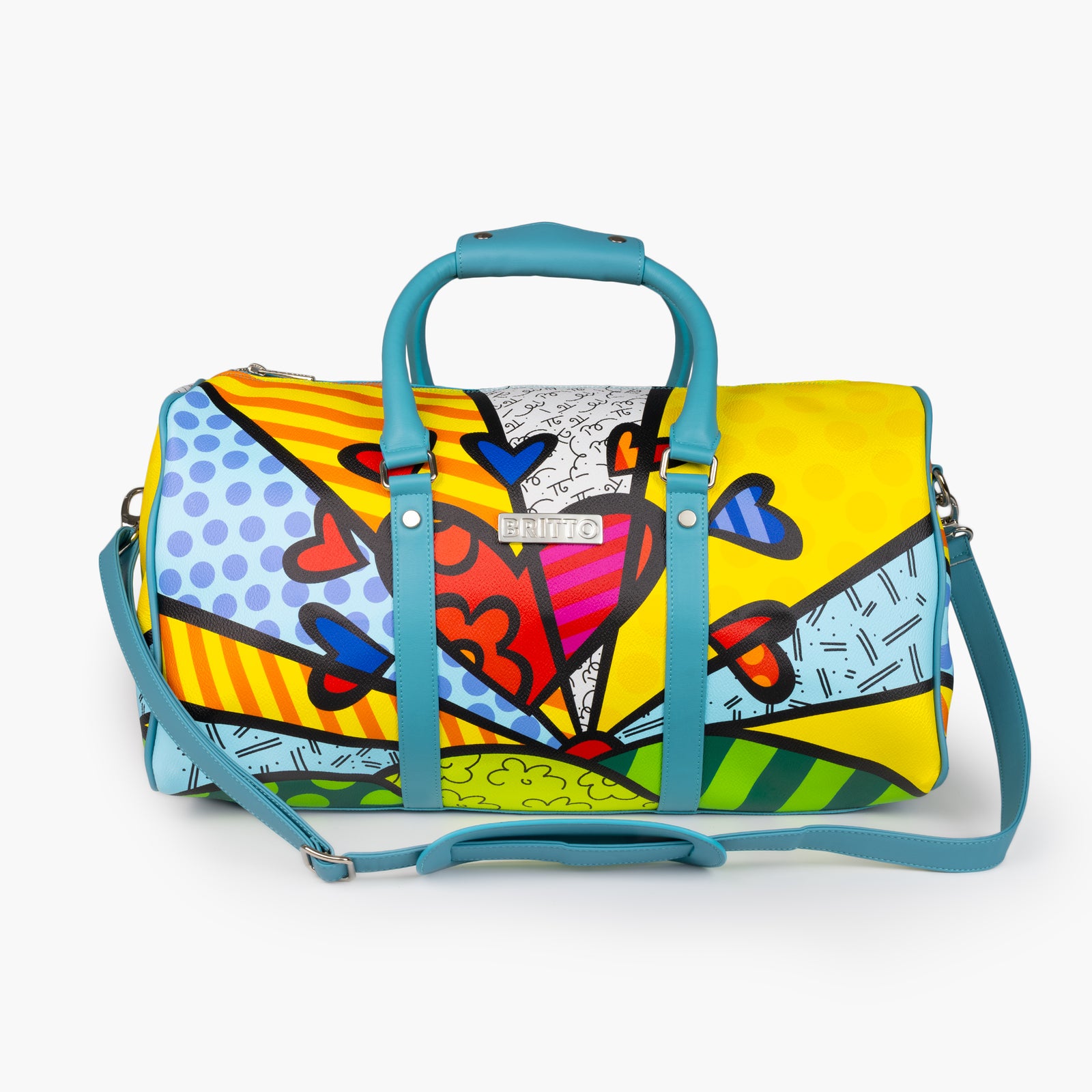 Romero Britto new day britto duffle bag colorful pop art design