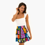 BRITTO® Pleated Skirt - Colorful Landscape Design