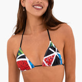 BRITTO® Triangle Bikini Top - Black Landscape Design (Emily)