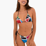 BRITTO® Triangle Bikini Top - Black Landscape Design (Emily)