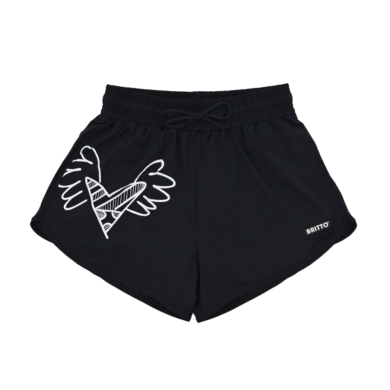 Romero Britto black britto shorts for women contemporary pop art piece
