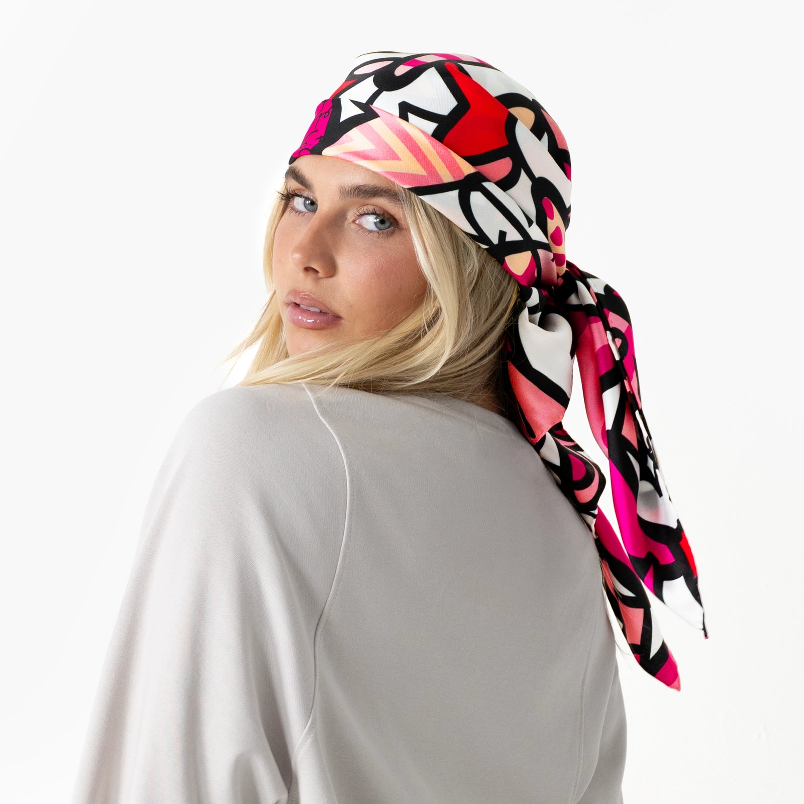 Alive Pink Britto Silk Scarf