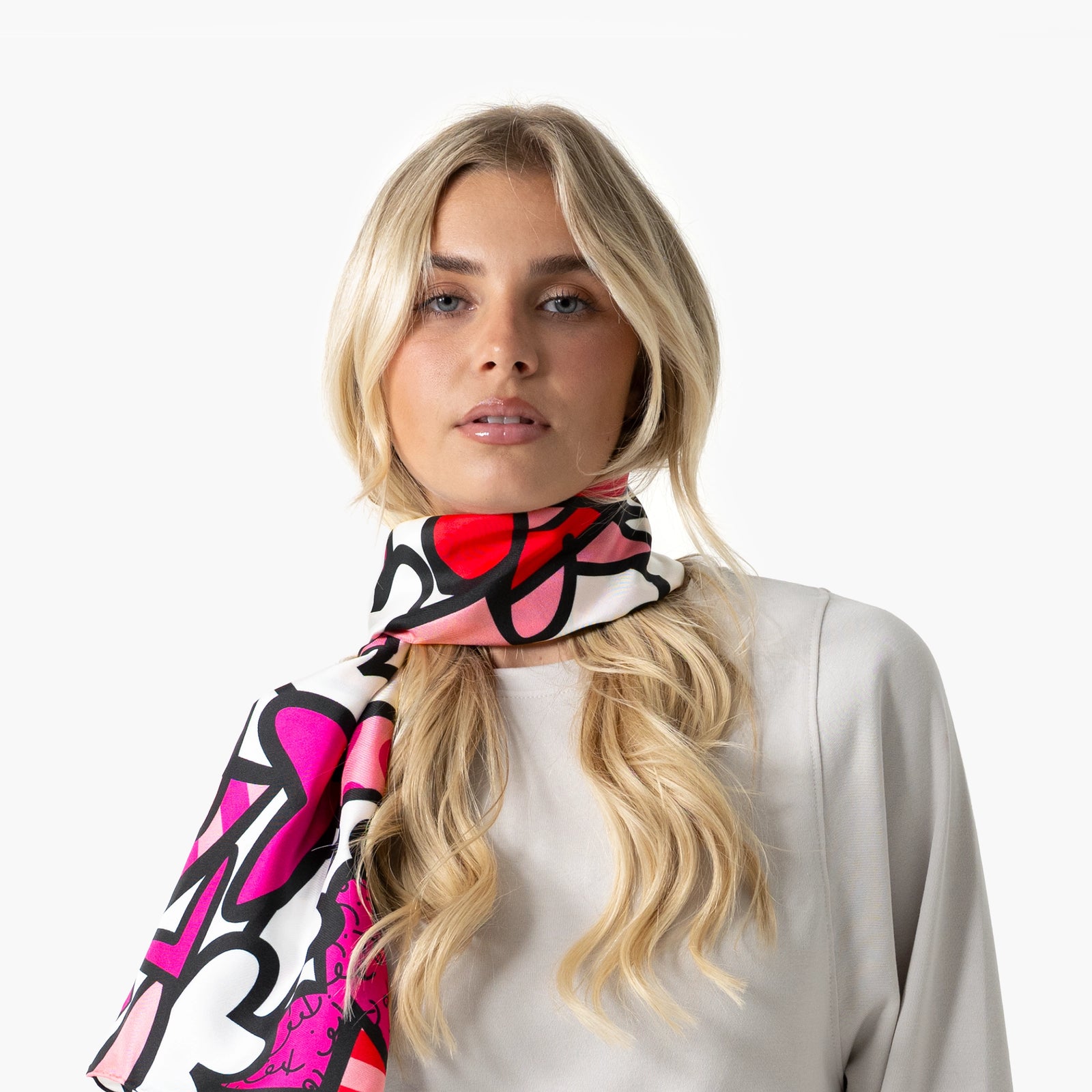 Alive Pink Britto Silk Scarf