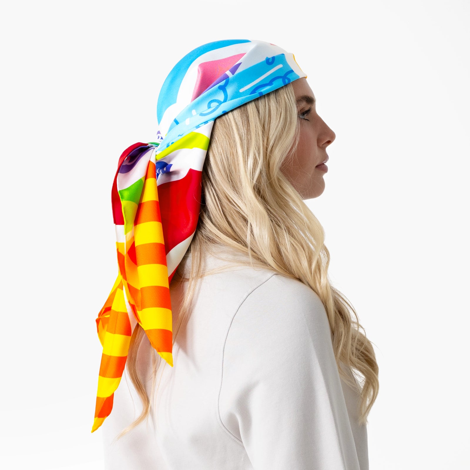 Baby Blue Landscape Britto Silk Scarf