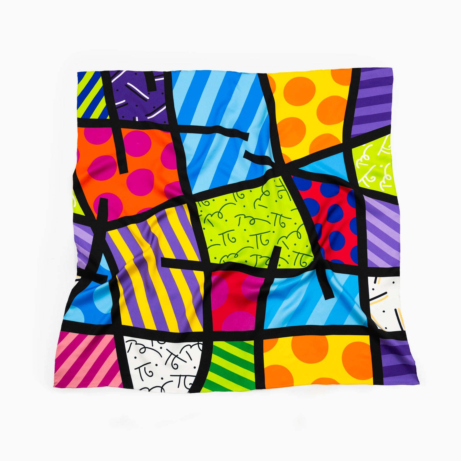 Lime Green Landscape Britto Silk Scarf