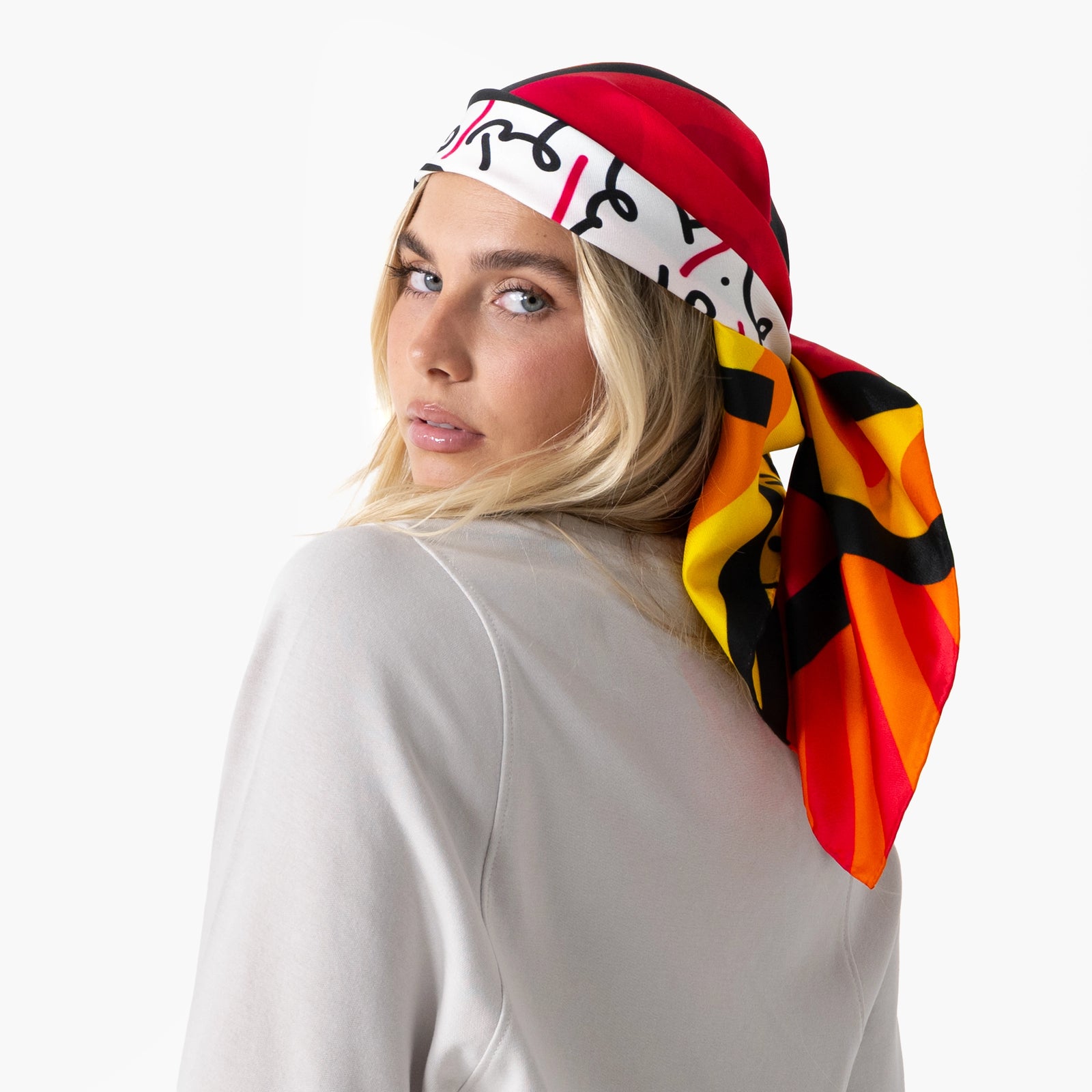 Red Landscape Britto Silk Scarf