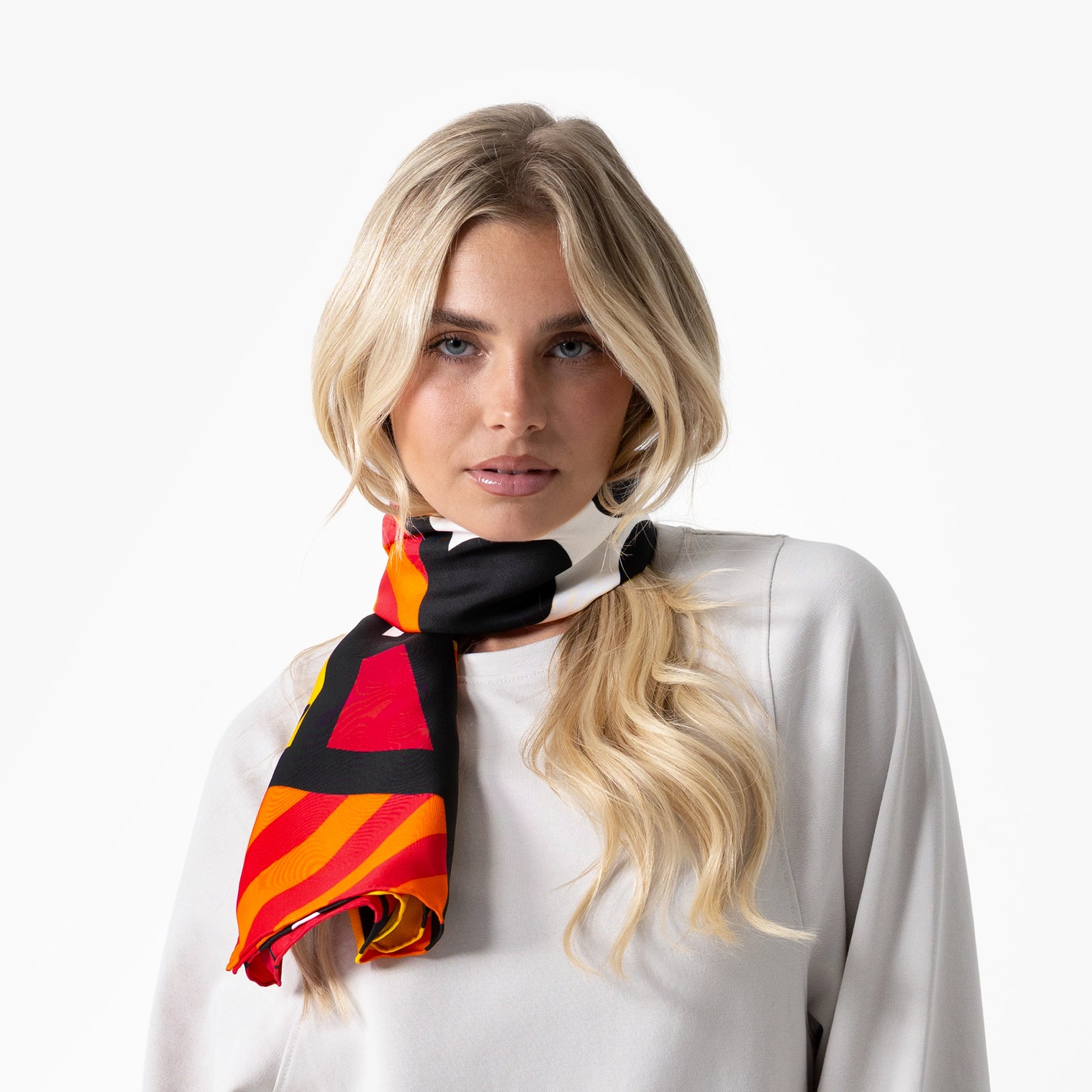 Red Landscape Britto Silk Scarf