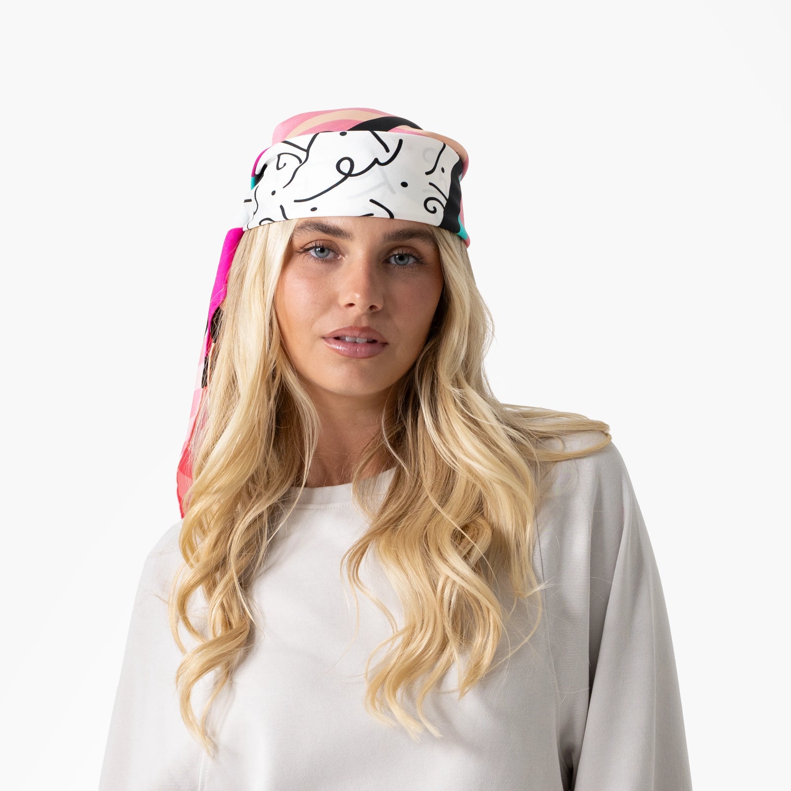 Pink Landscape Britto Silk Scarf